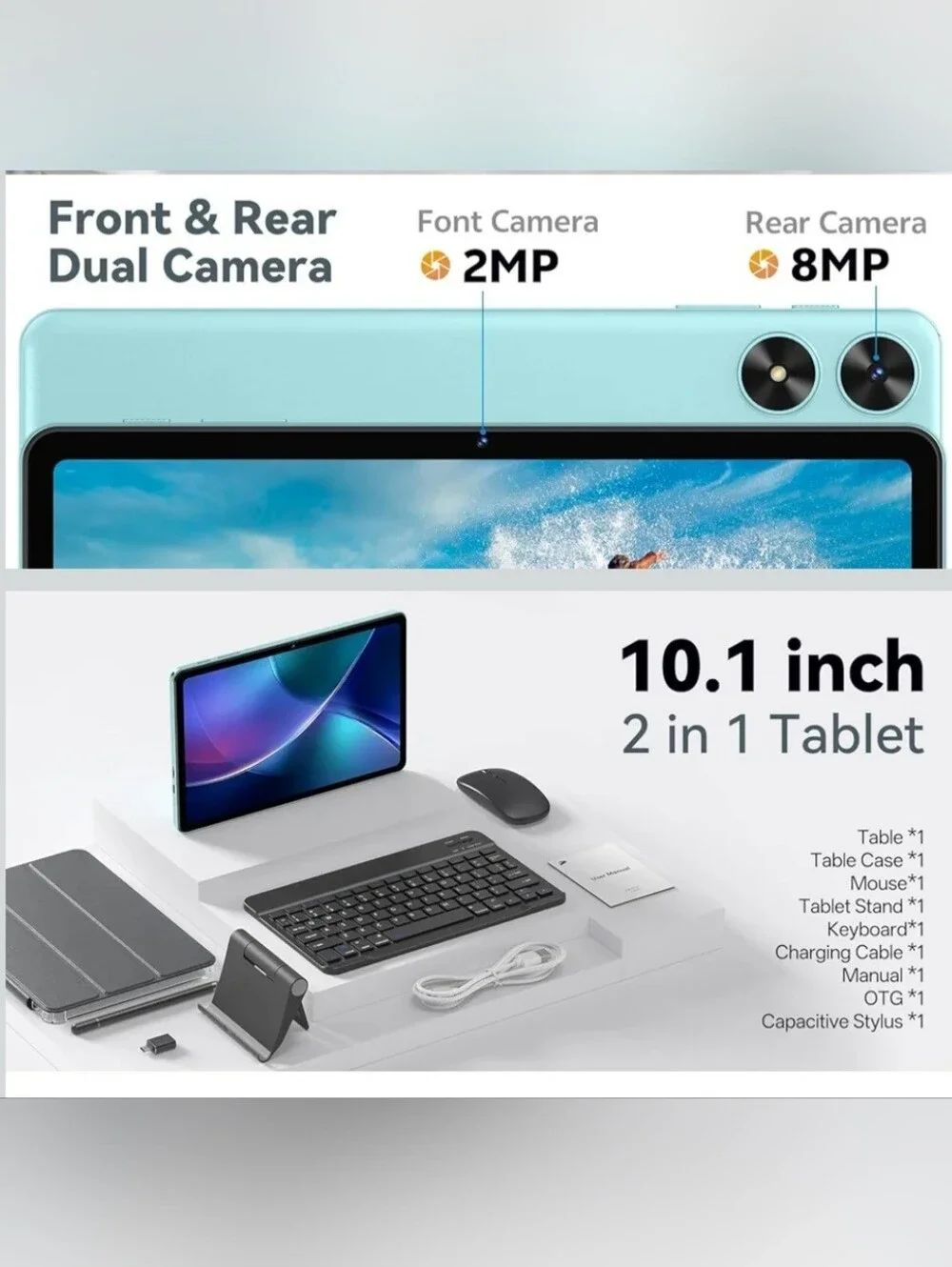 Android Tablet PC - mouse,keyboard Cover An Charger (New Factory Sealed)